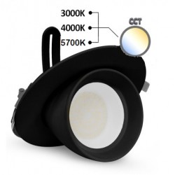 Foco orientable empotrar LED SMD 38W CCT, corte 160mm, Blanco ó Negro